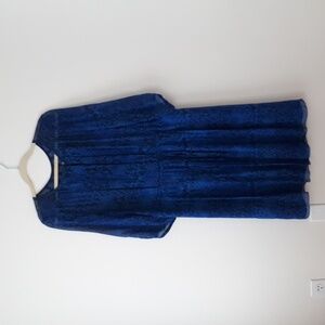 Babaton Blue Printed Silk Dress